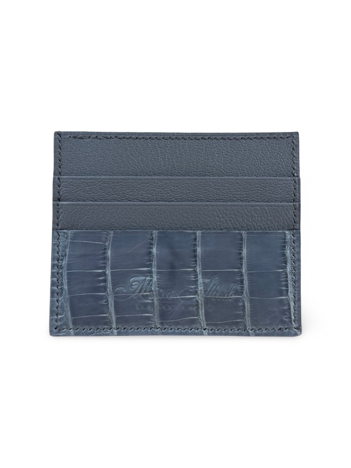 Silver Sky Alligator Card Holder