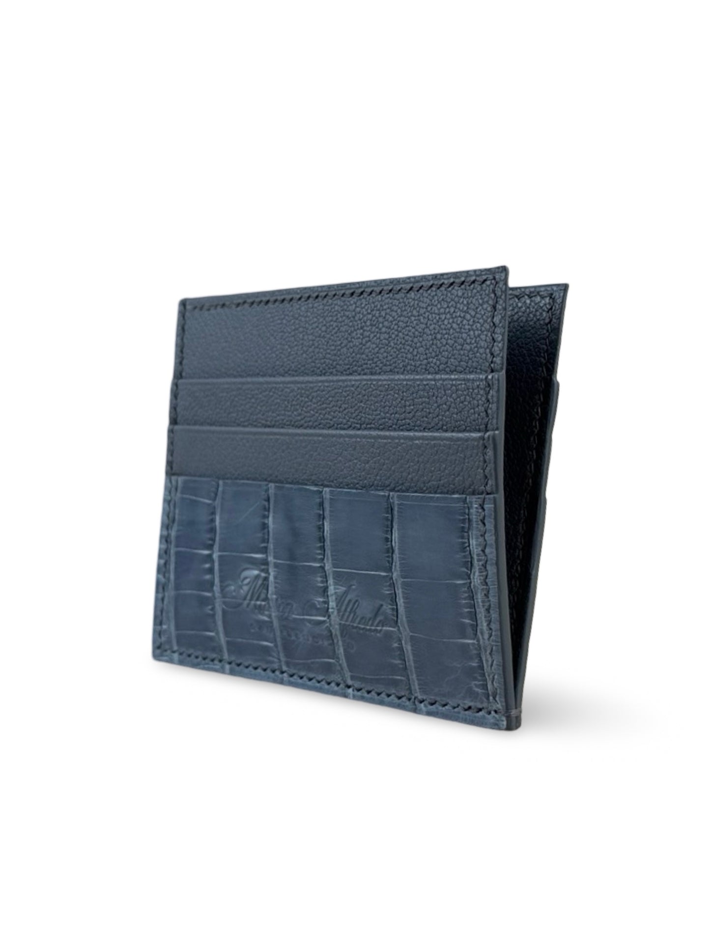Silver Sky Alligator Card Holder