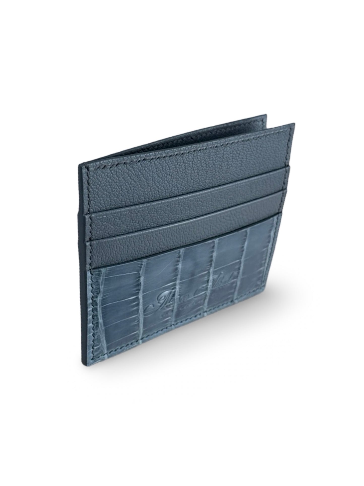 Silver Sky Alligator Card Holder